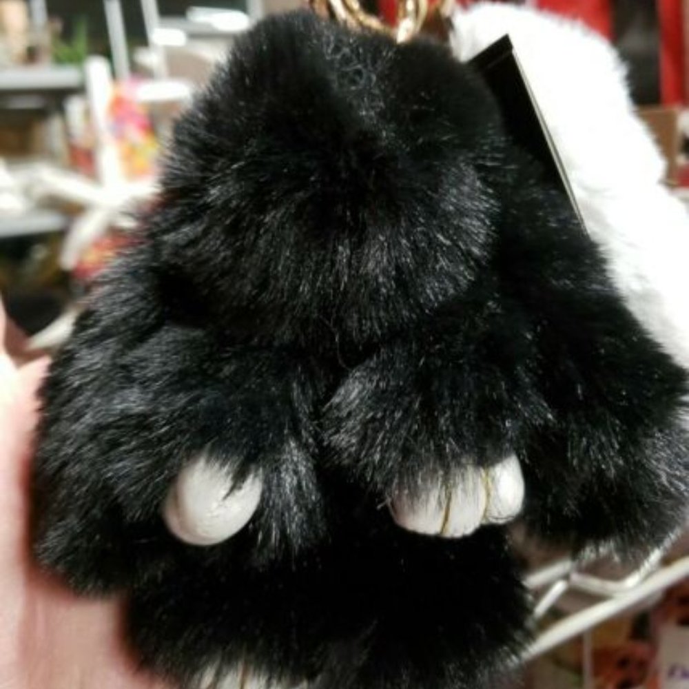 Furry Bunny Rabbit Plush Keychain